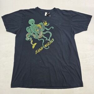 Band Marino "The Sea‎ & The Beast" Octopus Serpent Folk T-Shirt Men's Sz L Fade